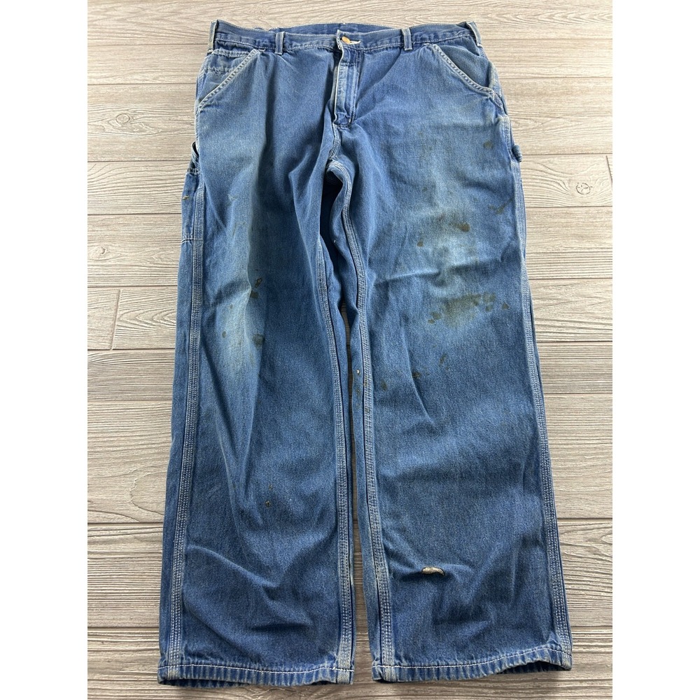 Carhartt Work Jeans Mens Traditional Fit Blue Carpenter B480 Vintage Denim 40x29